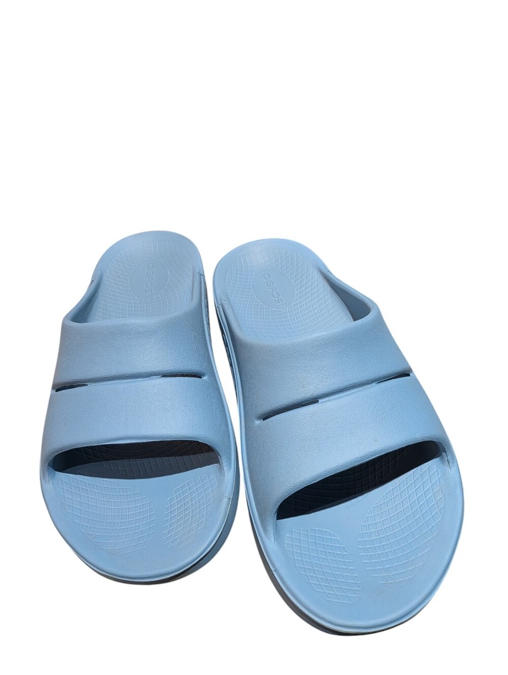 Oofos OOahh Ocean Blue Slides Great Condition Mens 8 Women's 10